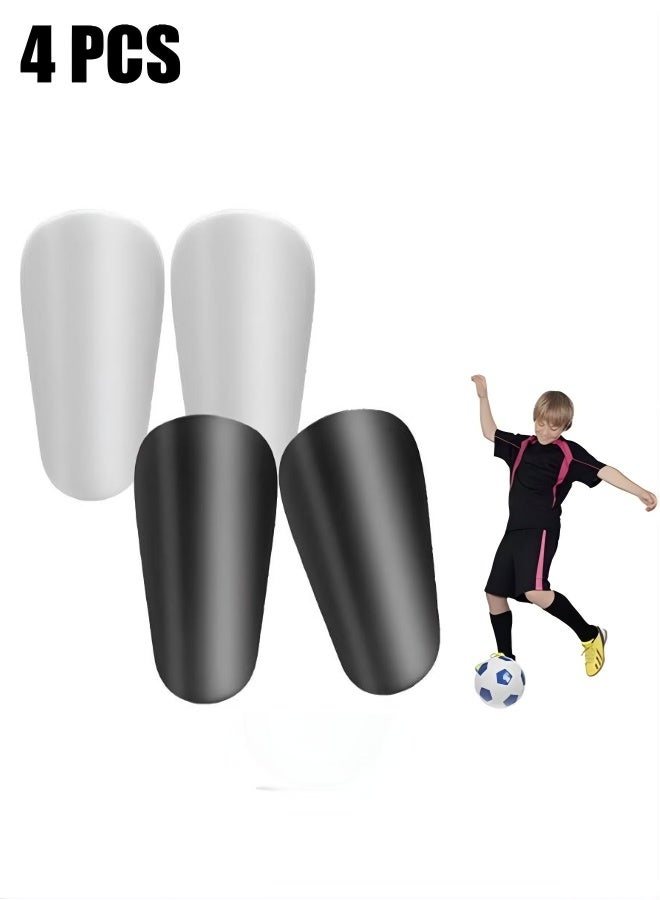 4 PCS Soccer Extra Mini Shin Guards for Toddler Kids Youth and Adults, Ultra Miniature Shin Guards Soccer, Extra Small Shin Pads so Light and Comfortable (Black/White) Size XS - Image 1